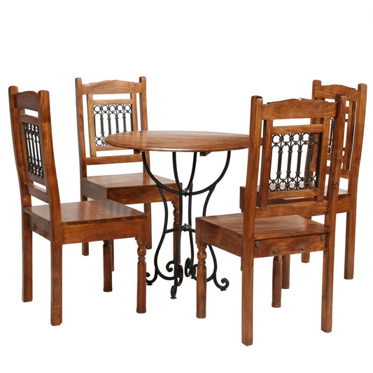 Ensemble de tables à manger 5 pcs bois d’acacia massif