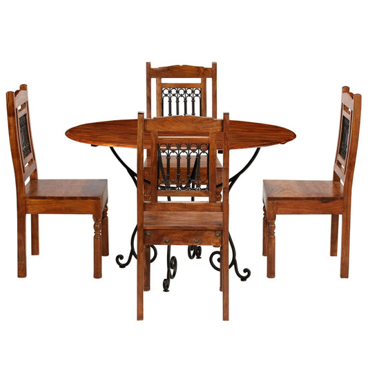 Ensemble de tables à manger 5 pcs bois d’acacia massif