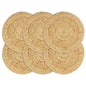 Napperons 6 pcs Naturel Plain 38 cm Rond Jute