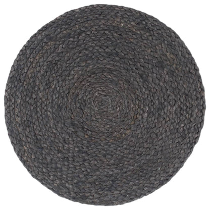 Napperons 6 pcs Gris foncé Plain 38 cm Rond Jute
