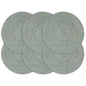 Napperons 6 pcs Vert olive Plain 38 cm Rond Jute