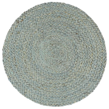 Napperons 6 pcs Vert olive Plain 38 cm Rond Jute