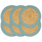 Napperons 6 pcs Naturel et vert 38 cm Jute et coton