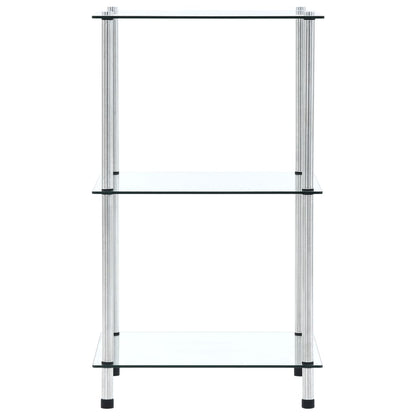 Étagère 3 niveaux Transparent 40x40x67 cm Verre trempé
