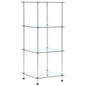 Étagère 4 niveaux Transparent 40x40x100 cm Verre trempé