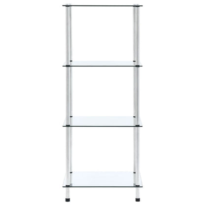 Étagère 4 niveaux Transparent 40x40x100 cm Verre trempé