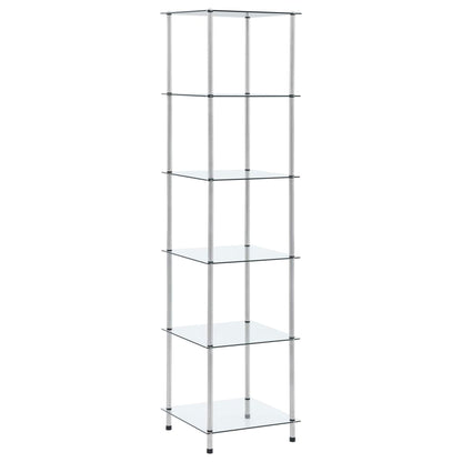 Étagère 6 niveaux Transparent 40x40x160 cm Verre trempé