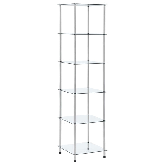 Étagère 6 niveaux Transparent 40x40x160 cm Verre trempé