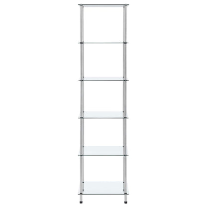 Étagère 6 niveaux Transparent 40x40x160 cm Verre trempé