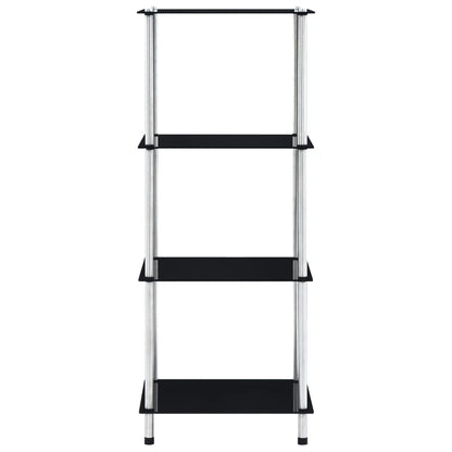 Étagère 4 niveaux Noir 40x40x100 cm Verre trempé