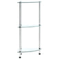 Étagère 3 niveaux Transparent 30x30x67 cm Verre trempé