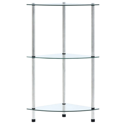 Étagère 3 niveaux Transparent 30x30x67 cm Verre trempé