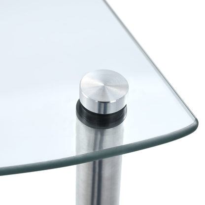 Étagère 3 niveaux Transparent 30x30x67 cm Verre trempé