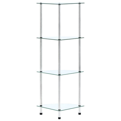 Étagère 4 niveaux Transparent 30x30x100 cm Verre trempé