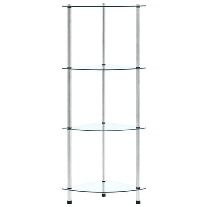 Étagère 4 niveaux Transparent 30x30x100 cm Verre trempé