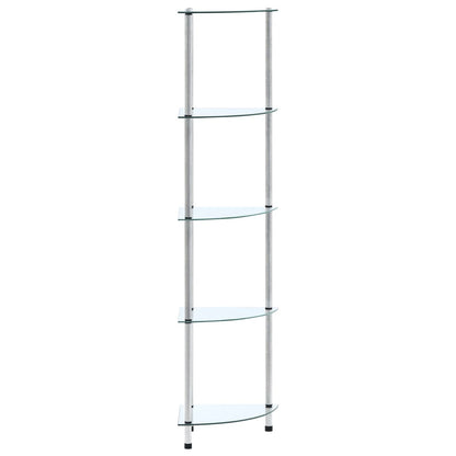 Étagère 5 niveaux Transparent 30x30x130 cm Verre trempé