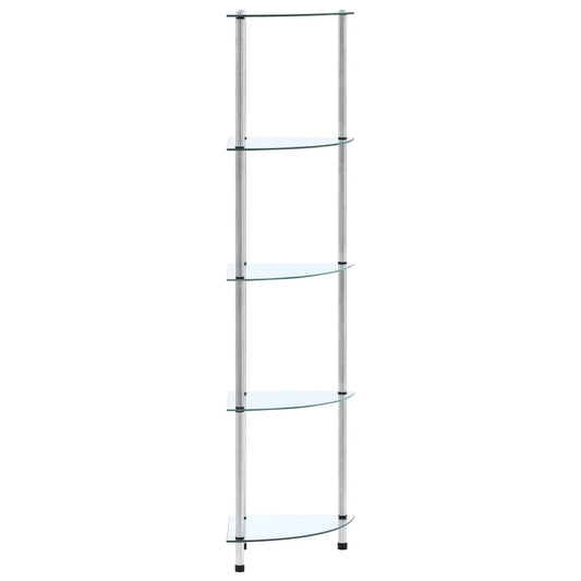 Étagère 5 niveaux Transparent 30x30x130 cm Verre trempé