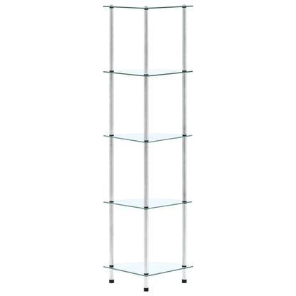 Étagère 5 niveaux Transparent 30x30x130 cm Verre trempé
