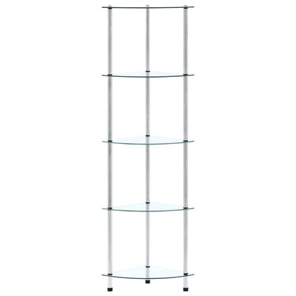 Étagère 5 niveaux Transparent 30x30x130 cm Verre trempé
