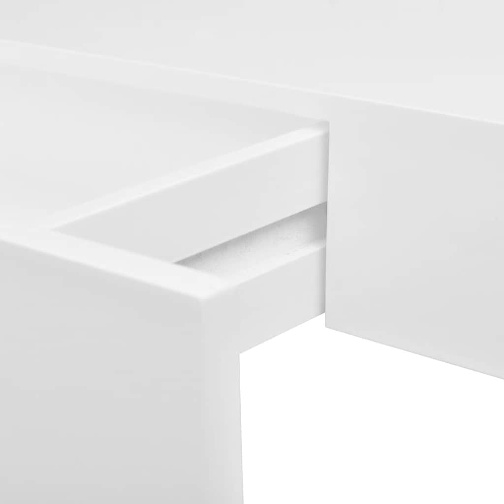 Étagère murale avec 1 tiroir MDF Blanc Rangement de livres/DVD