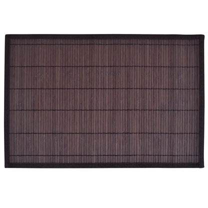 Napperons 6 pcs Bambou 30x45 cm Marron foncé