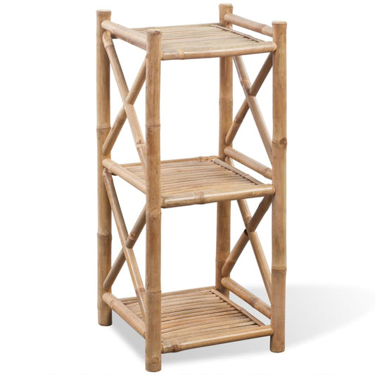 Étagère à 3 niveaux carré bambou