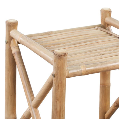 Étagère à 3 niveaux carré bambou