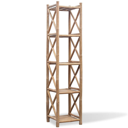 Étagère à 5 niveaux carré bambou