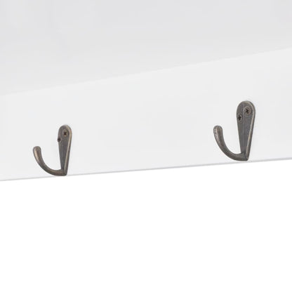 Vitrine murale avec étagère de Livre / DVD / Verre en MDF Blanc