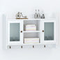 Vitrine murale avec étagère de Livre / DVD / Verre en MDF Blanc