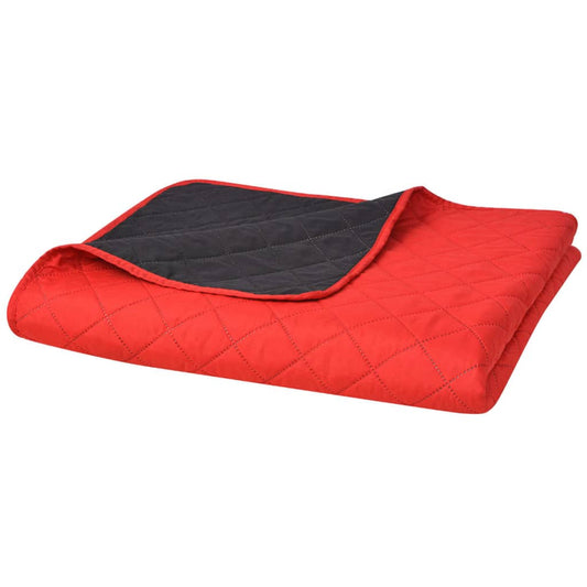 Couvre-lit matelassé double-face Rouge et noir 230x260 cm