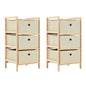 Étagères de rangement avec 3 paniers en tissu 2 pcs beige cèdre