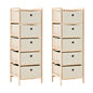 Étagères de rangement avec 5 paniers en tissu 2 pcs beige cèdre