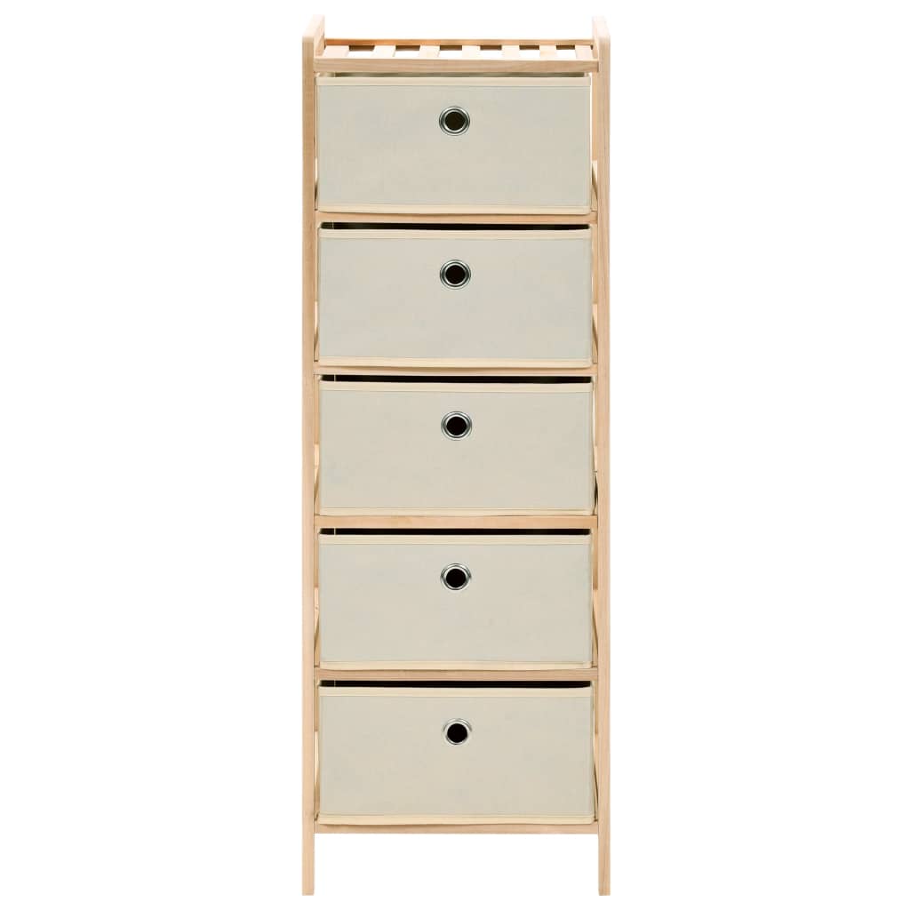 Étagères de rangement avec 5 paniers en tissu 2 pcs beige cèdre