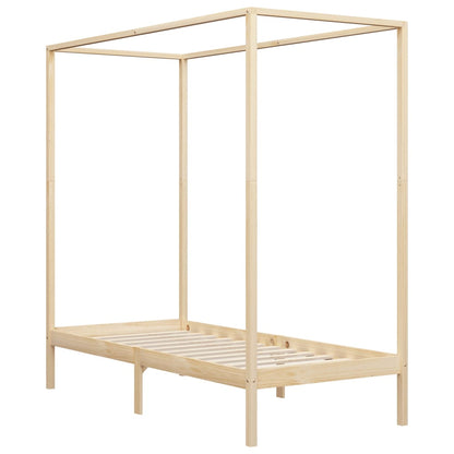 Cadre de lit à baldaquin sans matelas bois massif 90x200 cm