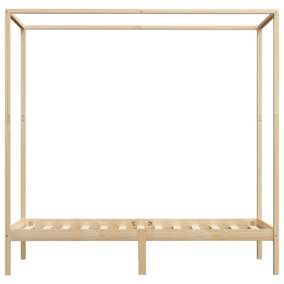 Cadre de lit à baldaquin sans matelas bois massif 90x200 cm