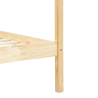 Cadre de lit à baldaquin sans matelas bois massif 90x200 cm