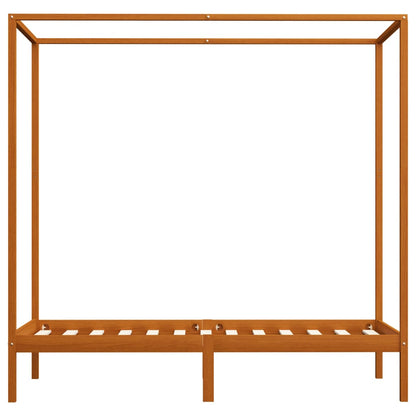 Cadre de lit à baldaquin sans matelas bois massif 90x200 cm