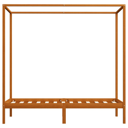 Cadre de lit à baldaquin sans matelas bois massif 100x200 cm