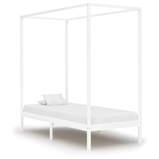 Cadre de lit à baldaquin sans matelas bois massif 90x200 cm
