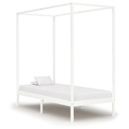 Cadre de lit à baldaquin sans matelas bois massif 100x200 cm