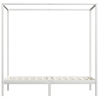 Cadre de lit à baldaquin sans matelas bois massif 100x200 cm