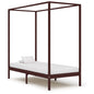 Cadre de lit à baldaquin sans matelas bois massif 90x200 cm