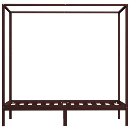 Cadre de lit à baldaquin sans matelas bois massif 90x200 cm