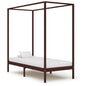 Cadre de lit à baldaquin sans matelas bois massif 100x200 cm