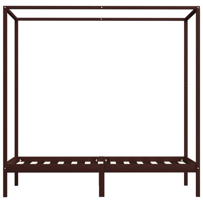 Cadre de lit à baldaquin sans matelas bois massif 100x200 cm