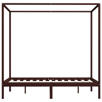 Cadre de lit à baldaquin sans matelas bois massif 120x200 cm