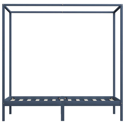 Cadre de lit à baldaquin sans matelas bois massif 100x200 cm