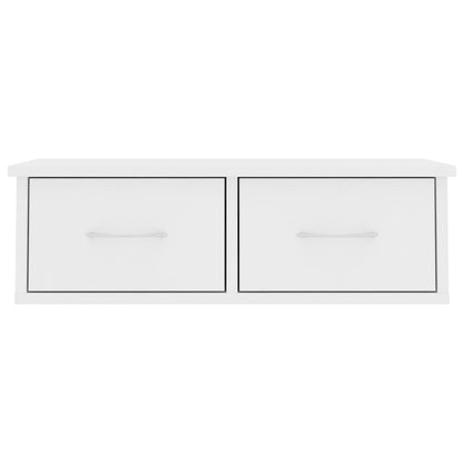 Étagère murale et tiroirs Blanc 60x26x18,5 cm Bois d'ingénierie