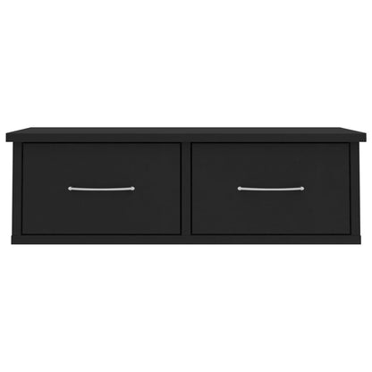 Étagère murale avec tiroirs noir 60x26x18,5cm Bois d'ingénierie